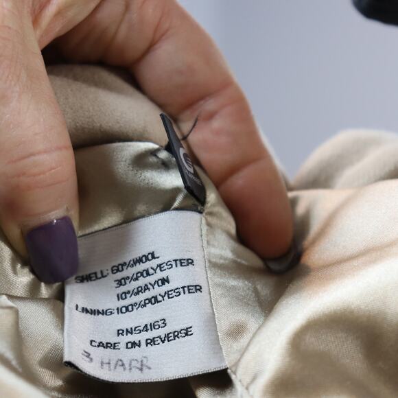 Kenneth Cole New York Wool Blend Coat Women’s Size 14 Beige Button Front - Picture 7 of 7